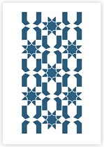 QBIX Tegel Sjabloon A3 Formaat Kunststof - Uitsnede is 18cm breed - Moroccan Tile Stencil