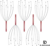 R-designs - Hoofdmassagespin - Scalp Massager - Massage Apparaat - Rood - 5 Stuks