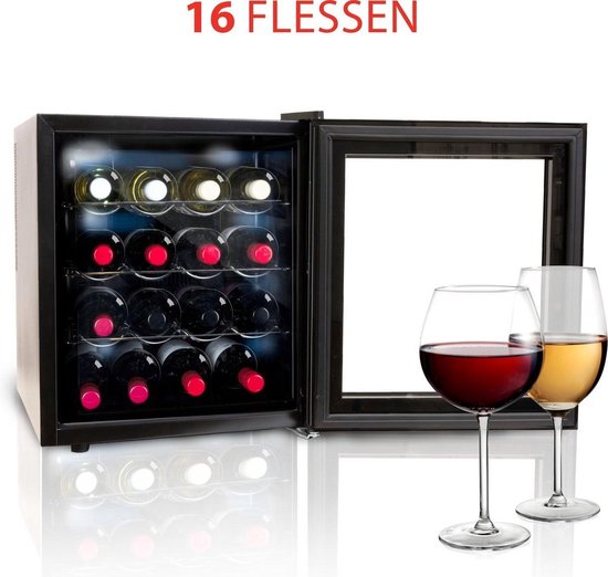 Koelkast: Zatzon Wijnkoelkast - Wijnklimaatkast - 16 Flessen - Zwart - wijnkoeler - wijnkast - bewaarkast - koelkast-wijn, van het merk Zatzon