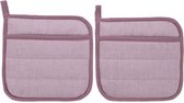 Pannenlappen SASKIA - Roze - Katoen - Polyester - 21 x 21 cm - 2 stuks