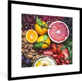 Fotolijst incl. Poster - Groente - Fruit - Kleuren - 40x40 cm - Posterlijst