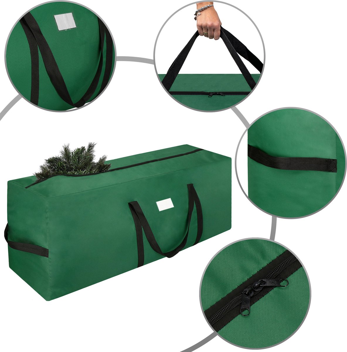 Springos Opbergtas Kerstboom Kerstboom Opbergzak 130 cm Groen