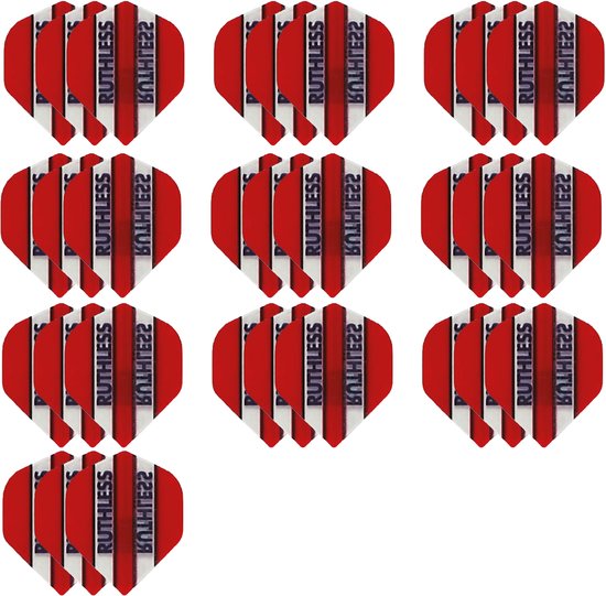 deDartshop 10 Sets (30 stuks) Ruthless flights Multipack - Rood - darts flights