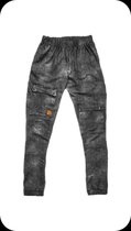 Broek jeans wijd zwart 5 cm langer
