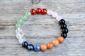7 Chakra's edelsteen kralen armband - 8 mm