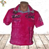 Herenpolo Monte Carlo roze -Violento-XL-Polo's korte mouw