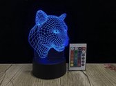 Klarigo®️ Nachtlamp – 3D LED Lamp Illusie – 16 Kleuren – Bureaulamp – Panter – Sfeerlamp – Nachtlampje Kinderen – Creative - Afstandsbediening