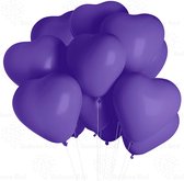 12 paarse hartvormige ballonnen - paars - ballon - hart - decoratie - liefde - feest