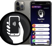 TapHet - Mini ZWART - Jouw Socials Delen Met 1 Tap - NFC Sticker - Digitaal Visitekaartje - Telefoon Sticker - Social Media Marketing - Contactloos - NFC Tags