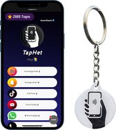 TapHet - Sleutelhanger WIT - Jouw Socials Delen Met 1 Tap - NFC Sleutelhanger - Digitaal Visitekaartje - Telefoon Accessoires - Social Media Marketing - Contactloos - NFC Tags