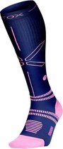 STOX Energy Running Socks - Premium compressiesokken Vrouwen - Ventilerende loopsokken – Sportsokken voor lopers - Sneller herstel – Medisch gecertificeerd - 1 Paar (Donkerblauw/Roze, M) 38 4