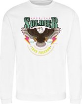 SWEATER GREEN AMERICAN SOLDIER WHITE (XS)