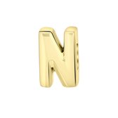 Gerecycled stalen goldplated charm letter - n