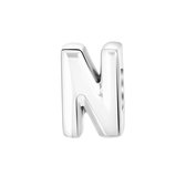 Gerecycled stalen charm letter - n