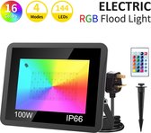 100W LED Schijnwerper RGB Flood Light LED Spotlight Outdoor Color Afstandsbediening IP65 EU Plug