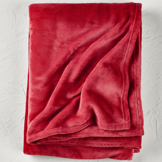 Couverture polaire De Witte Lietaer Snuggly Ruby Red - 150 x 200 cm - Rouge