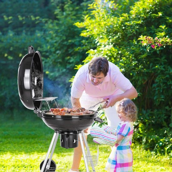SunJas picknickbarbecue, roestvrij staal, houtskoolgrill, kleine grill