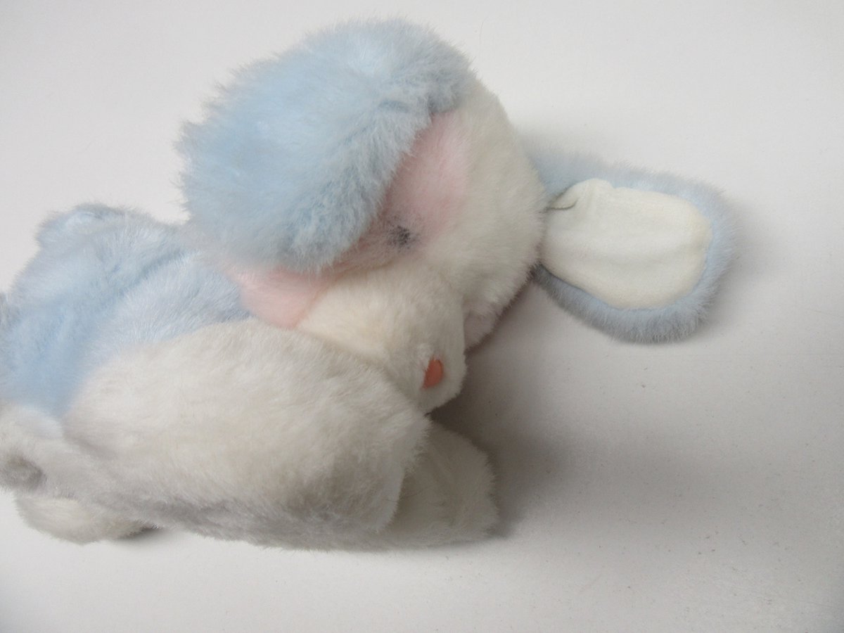 Vaco - Knuffel - Pluche hond - Wit & blauw & Roze
