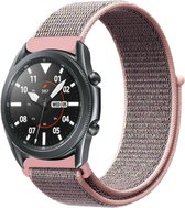 Nylon Smartwatch bandje - Geschikt voor  Samsung Galaxy Watch 3 - 45mm nylon band - pink sand - Strap-it Horlogeband / Polsband / Armband