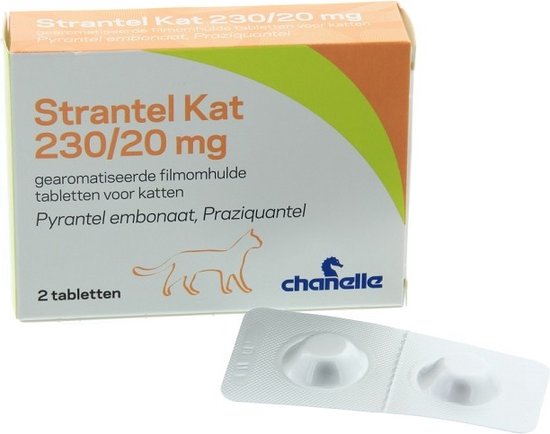 Chanelle Strantel wormtablet kat 230/20 mg - Chanelle