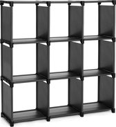 Kunststof plank 9 kubussen zwart