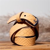 LEATHER BELT CROCO BEIGE 95 CM