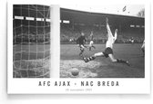 Walljar - Poster Ajax - Voetbalteam - Amsterdam - Eredivisie - Zwart wit - AFC Ajax - NAC Breda '57 - 80 x 120 cm - Zwart wit poster