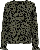 Only Blouse Onlnova Lux  L/s Uma Top Aop Wvn 15241875 Kalamata/leo Spots Dames Maat - M