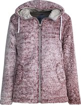 BJØRNSON XANDRA Sherpa Fleece Vest 4 Seizoenen Dames - Zacht - Hoodie / Capuchon - Rits - Maat 48 - Fuchsia Roze Melange