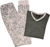 Sequoia - Dana pyjama bloemen groen EXTRA LANG - maat L