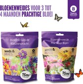 Seeds & Mixes Bloemenweide zaden Kleurenpracht en Mix voor Bijen 2 stuks / cadeau idee