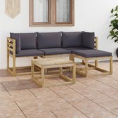 Decoways - 5-delige Loungeset met antracietkleurige kussens