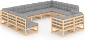 Decoways - 11-delige Loungeset met kussens massief grenenhout