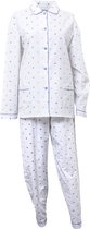 dames flanel pyjama Lunatex lichtblauw  maat XL