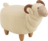 J-Line Stoel Voor Kind Ram Hout/Textiel Wit