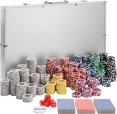 Pokerset XXL 1000 Chips Met Koffer Grijs - Poker - Pokerchips - Pokersets - Texas Hold’em - 3 Decks - Aluminium Case Met Sleutels