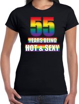 Hot en sexy 55 jaar verjaardag cadeau t-shirt zwart - dames - 55e verjaardag kado shirt Gay/ LHBT kleding / outfit 2XL