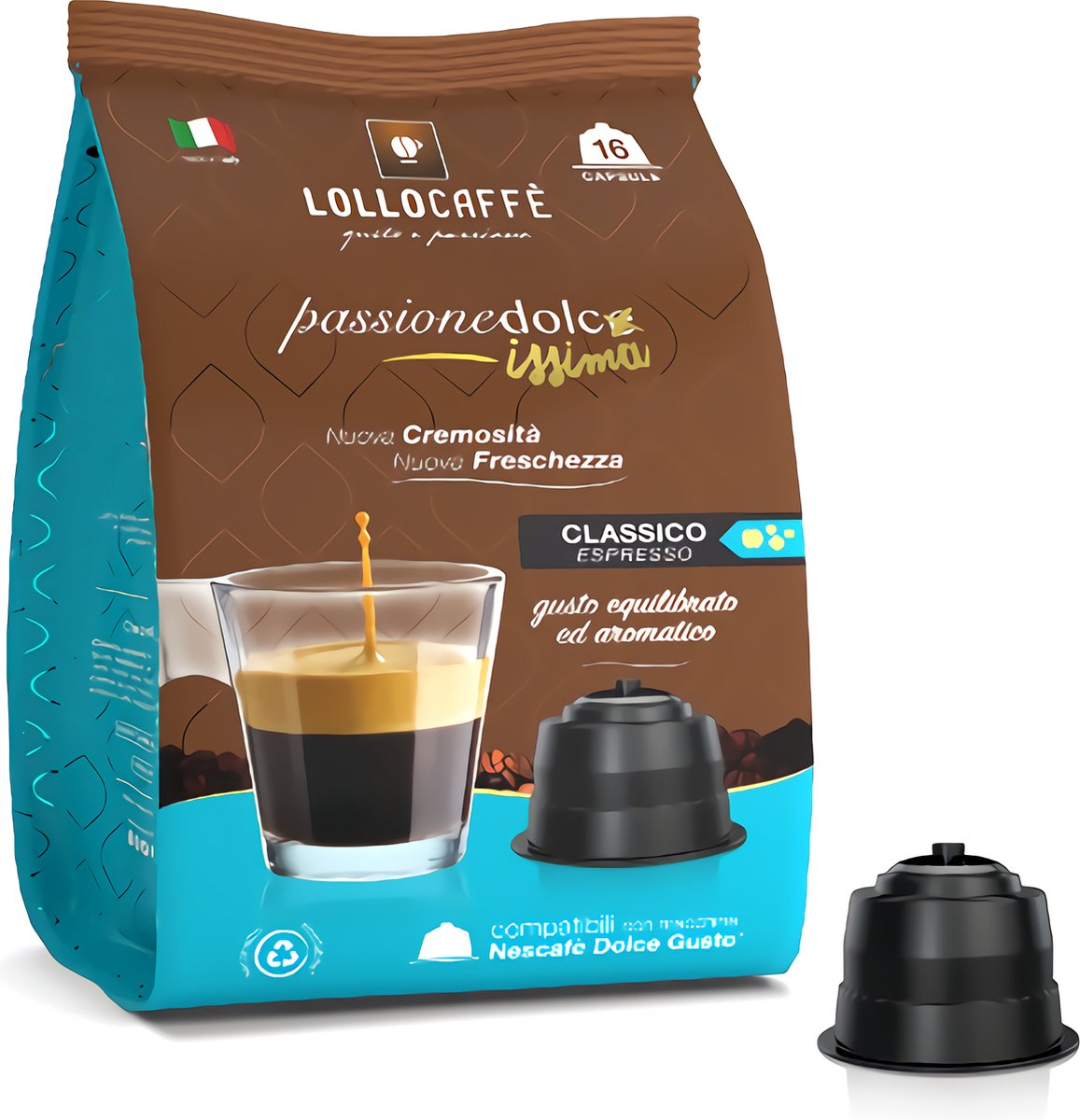 Lollo Caffè - Classico Espresso - Compatible Dolce Gusto 6 x 16