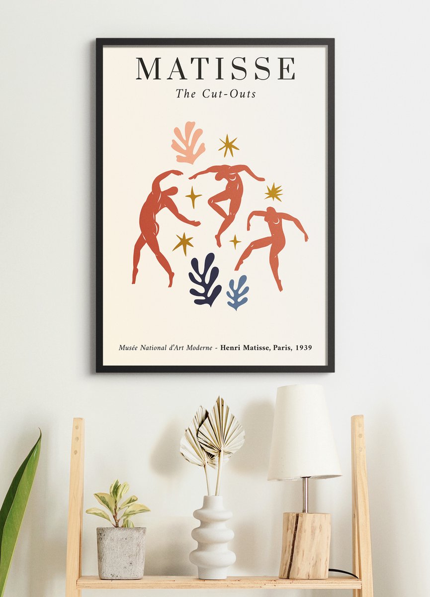 Esque Poster In Zwarte Lijst - Henri Matisse - 'The Dance' - Abstracte Kunst Print - Cut Outs - 70x50 cm - Collage