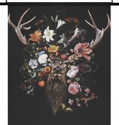 PosterGuru - tapisserie - tenture murale - Nature morte au cerf avec des fleurs - 90 x 120 cm