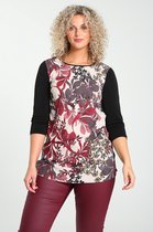Cassis - Female - Tuniek met bladmotief  - Bordeaux