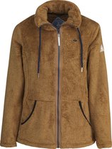 BJØRNSON ELIN Coral Fleece Vest 4 seizoenen Dames - Zacht - Rits - Maat 36 - Terracotta Bruin