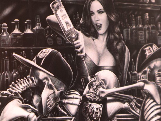 Enseigne murale – Last Call - Skull - Retro - Décoration murale - Enseigne Publicité - Restaurant - Pub - Bar - Cafe - Catering - Enseigne en Métal - 20x30cm