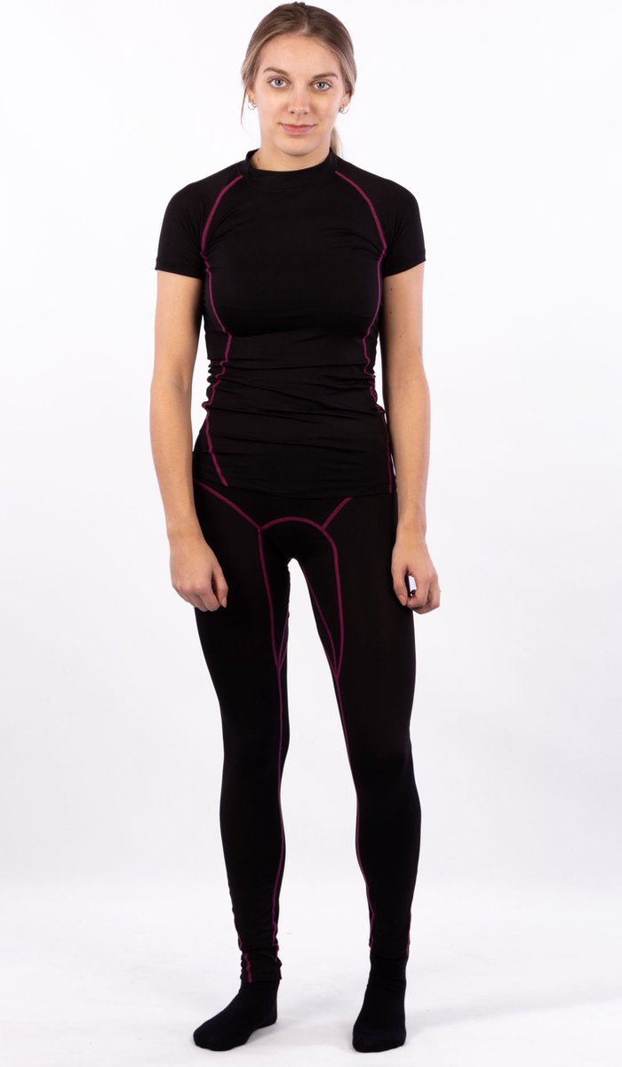 Avento Compressiebroek Comfort - Vrouwen - Zwart/Fuchsia - Maat 36 van Avento — afbeelding 4