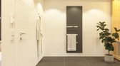 Welltherm luxe badkamerverwarming met doorlopende handdoek droger 550 Watt | Zwart Metaal