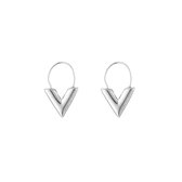 Michelle Bijoux - Trendy V Oorbellen - LV inspiratie - Roest Vrij Staal - Silver - JE12769