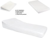 DOMIVA Set bamboe matrassen + Pro secur hoeslaken + Sponge incline board - 60x120 - Wit