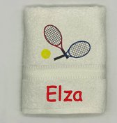 Handdoek tennis met naam  50 x 100 cm