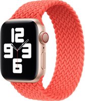 Geschikt voor Apple Watch Bandje 42/44/45mm - Gevlochten Nylon - Oranje - Maat S