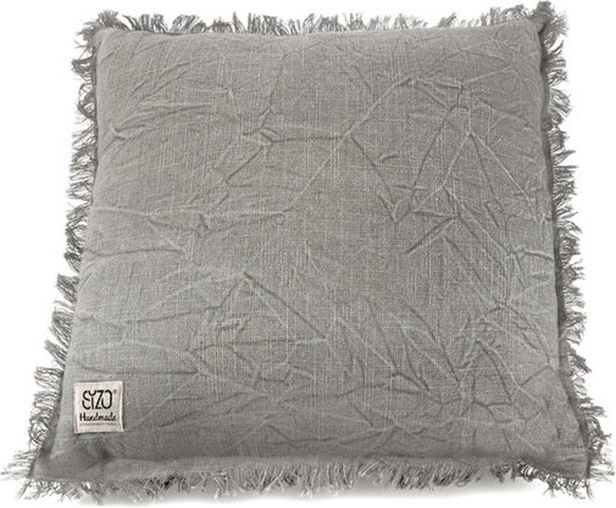Sierkussen - |kussen Grey Handgemaakt - Grijs - 45 Cm X 45 Cm